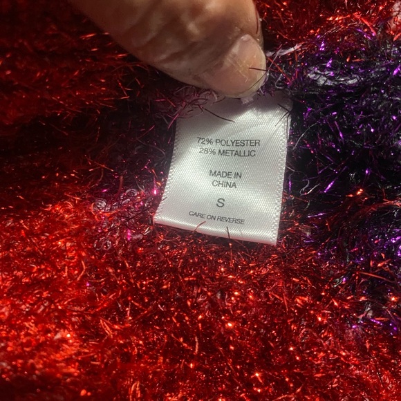 New York & Company Red and Pink Crew Neck Sweater - Picture 8 of 9